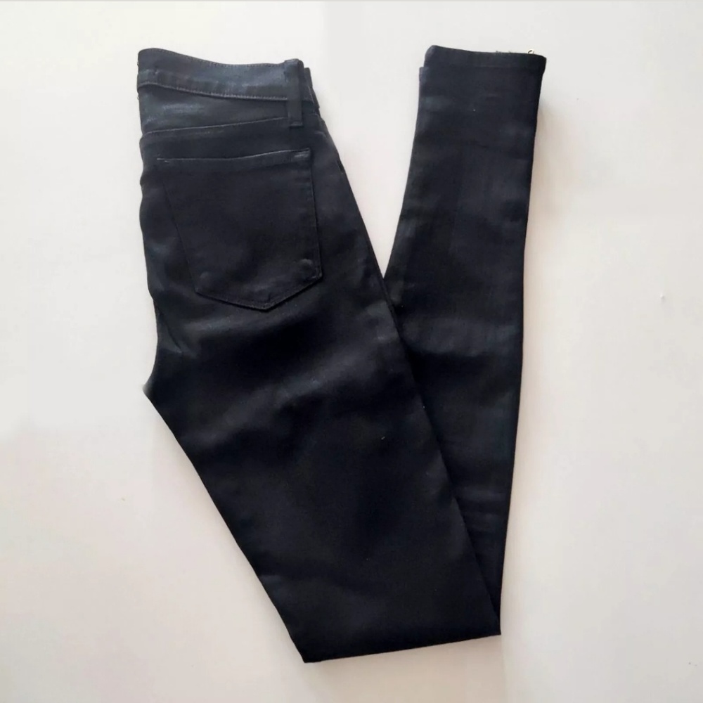 J Brand Wax Coated Black Jeans Fearless Ryan Sz 25